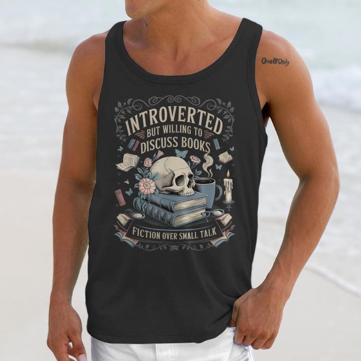 Introverted But Willing To Discuss Books Club Cozy Aesthetic Unisex Tank Top Introverted But Willing To Discuss Books Club Cozy Aesthetic Unisex Tank Top