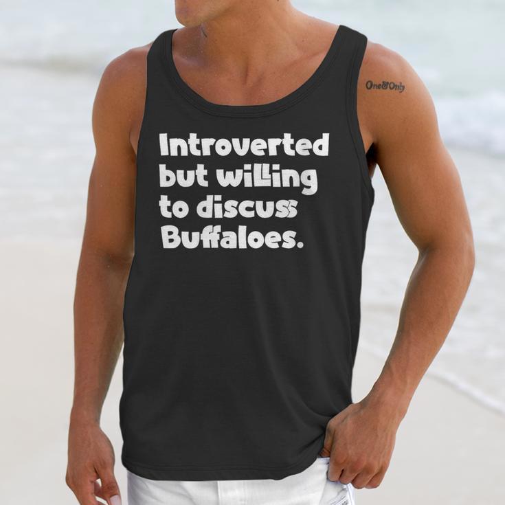Introverted But Willing To Discuss Buffaloes Introvert Quote Unisex Tank Top