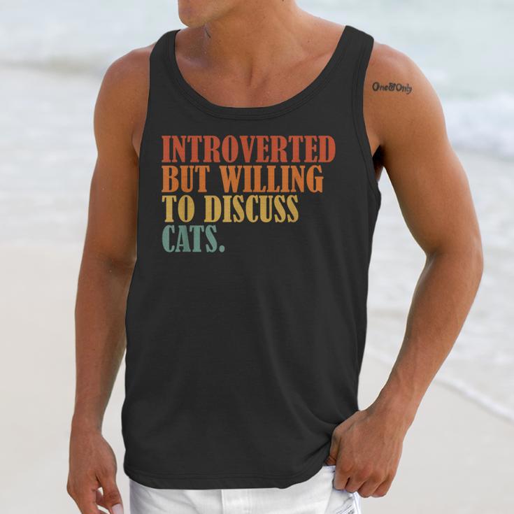 Introverted But Willing To Discuss Cats Introvert Unisex Tank Top