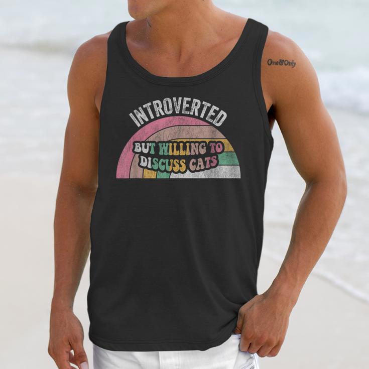 Introverted But Willing To Discuss Cats Rainbow Unisex Tank Top Introverted But Willing To Discuss Cats Rainbow Unisex Tank Top