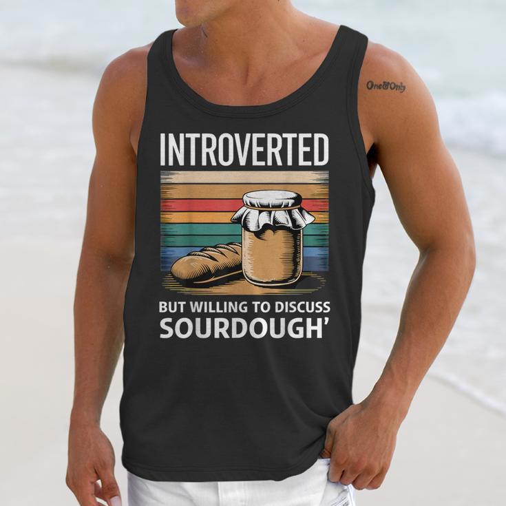 Introverted But Willing To Discuss Sourdough Vintage Baking Unisex Tank Top