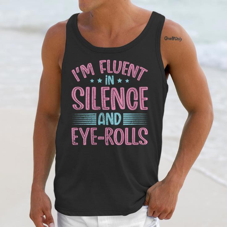 Introverts I'm Fluent In Silence And Eye-Rolls Unisex Tank Top