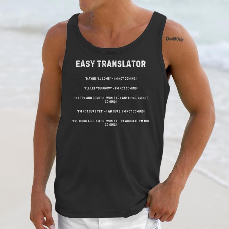 Introverts Translator What I Say And What I Mean Unisex Tank Top