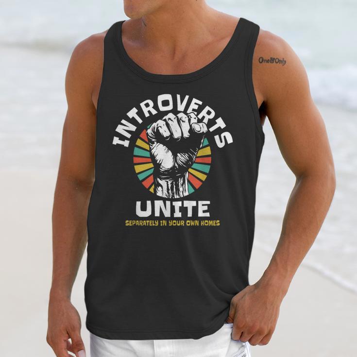 Introverts Unite Separately Own Homes Emblem Unisex Tank Top
