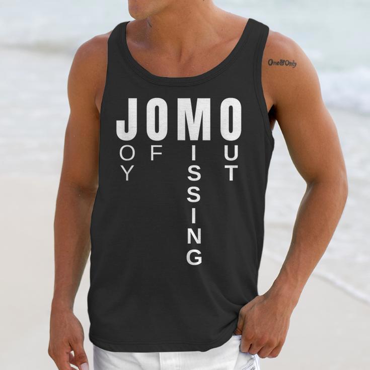 JOMO Joy Of Missing Out Sarcastic Introvert Unisex Tank Top JOMO Joy Of Missing Out Sarcastic Introvert Unisex Tank Top