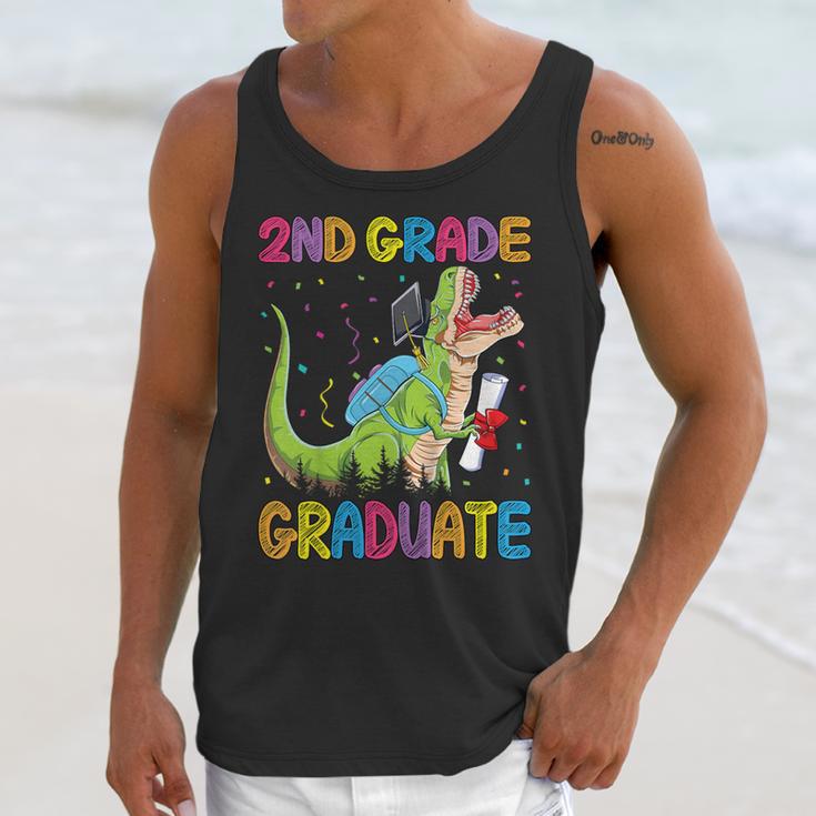 Kids 2nd Grade Graduate Dinosaur Trex 2nd Grade Graduation Unisex Tank Top
