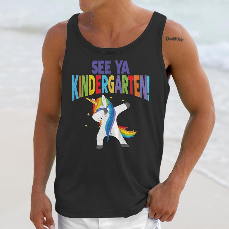 Kids Dabbing Unicorn Kindergarten Graduation See Ya Unisex Tank Top