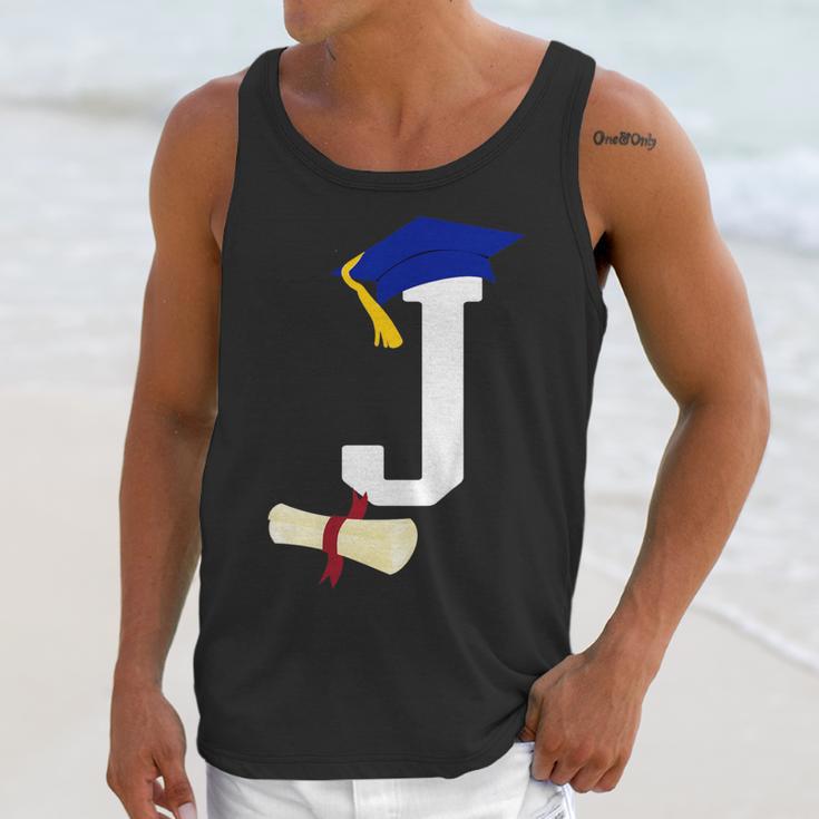 Kids Initial J Letter For Boys Preschool Graduation Kindergarten Unisex Tank Top