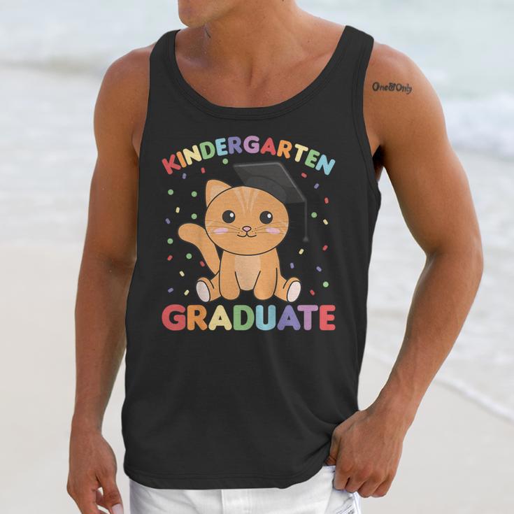 Kids Kindergarten Graduate Cat Graduation Unisex Tank Top