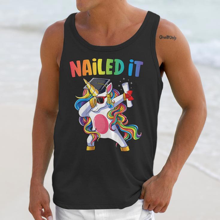 Kids Kindergarten Graduation Shirt Unicorn Graduate Nailed It Unisex Tank Top