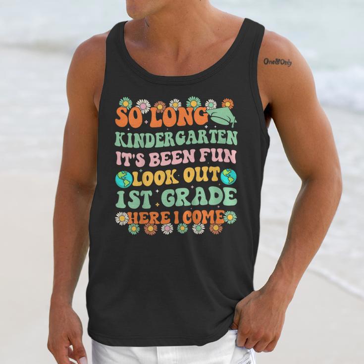 Kids So Long Kindergarten 1st Grade Here I Come Graduation Groovy Unisex Tank Top