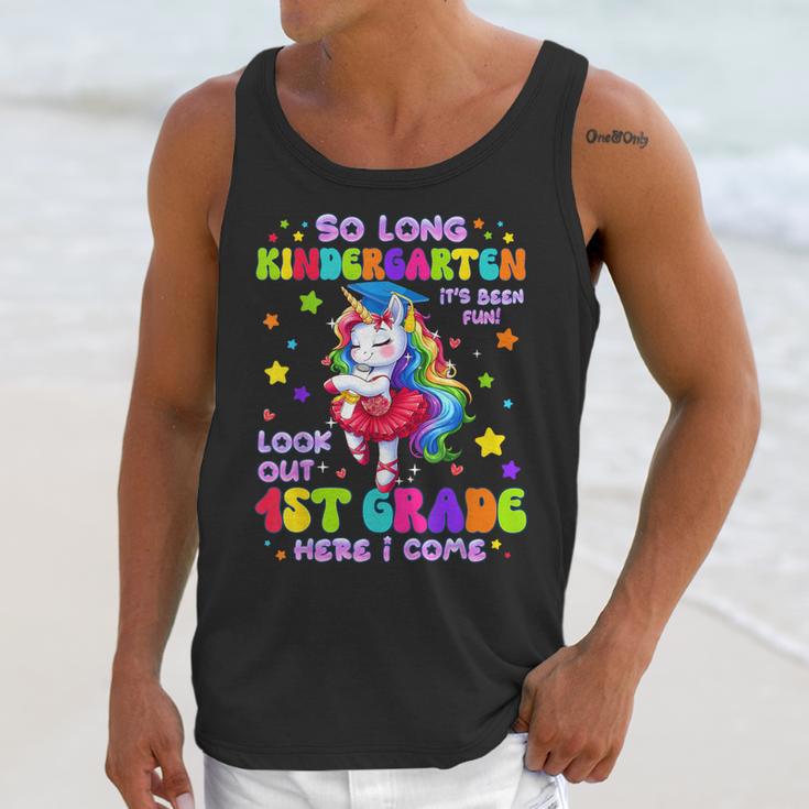 Kindergarten Graduation 2025 Graduate Girls Unicorn 1st Grad Unisex Tank Top