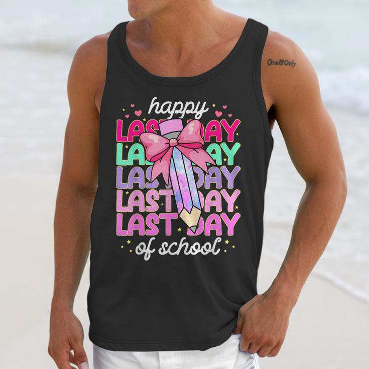Last Day Of School Shirt Coquette Bow School Graduation Unisex Tank Top