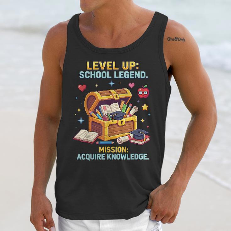 Level Up School Legend Video Game Pixel Art Graduation Unisex Tank Top