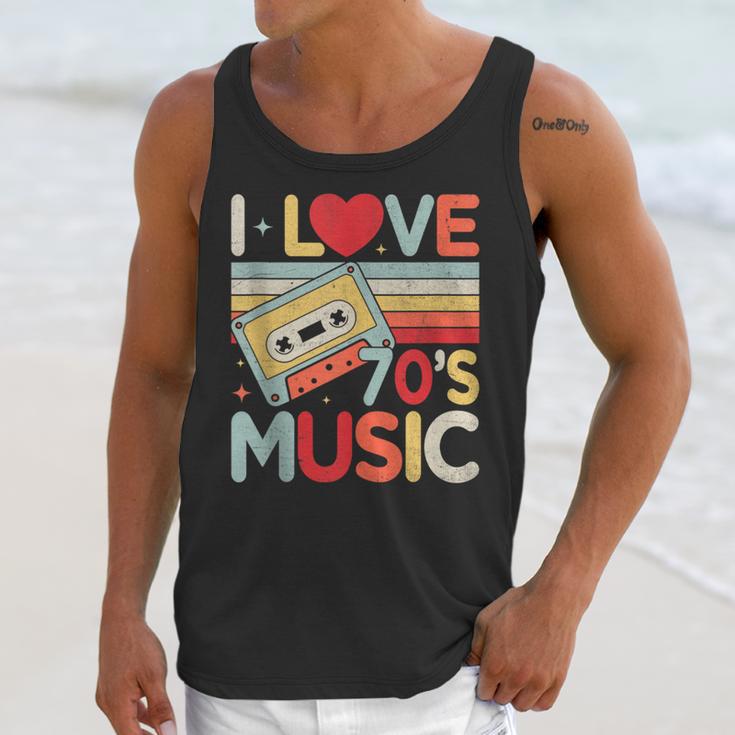 I Love 70's Music Retro Style Nostalgia Cassette 1970s Party Unisex Tank Top