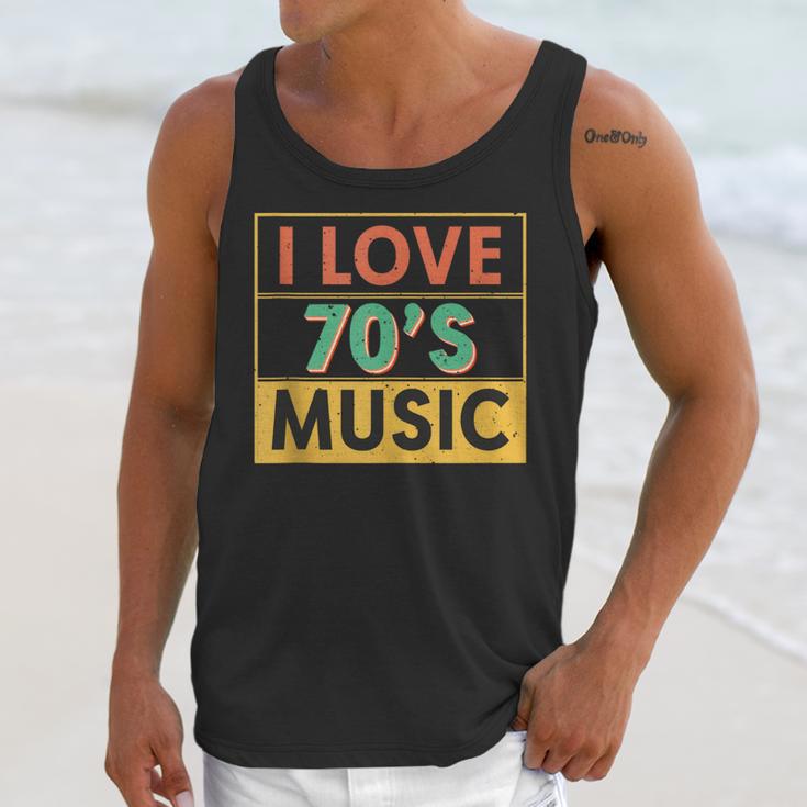 I Love 70's Music Retro Style Nostalgia Vibe 1970 70's Party Unisex Tank Top