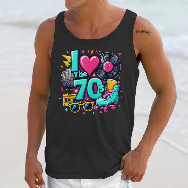 I Love The 70s Vintage Cassette Roller Vinyl Nostalgia 70s Unisex Tank Top