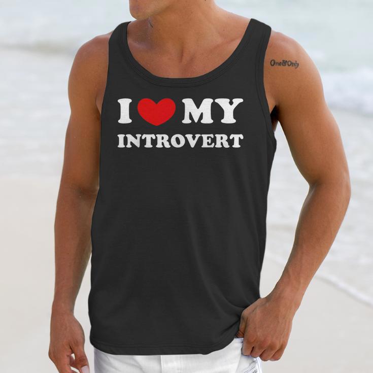 I Love My Introvert I Heart My Introvert Unisex Tank Top I Love My Introvert I Heart My Introvert Unisex Tank Top