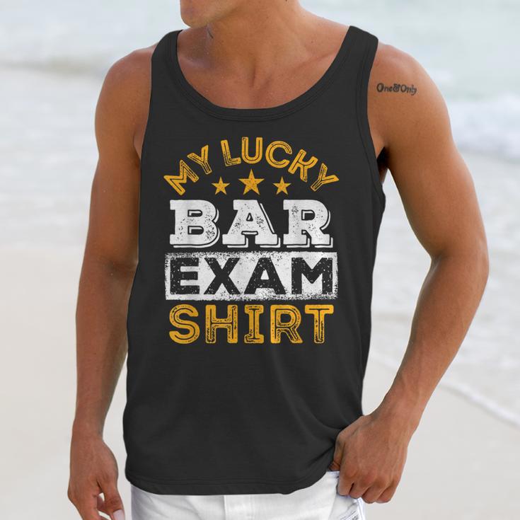 My Lucky Bar Exam Shirt Lawyer Law School Graduation Unisex Tank Top