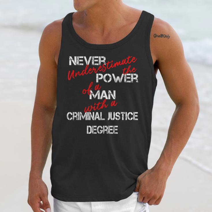 Man Criminal Justice Degree Graduation Or Career Unisex Tank Top