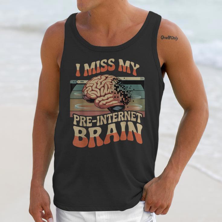 I Miss My Pre-Internet Brain Digital Nostalgia Retro Unisex Tank Top