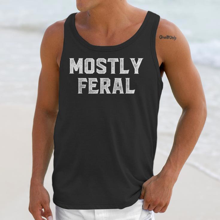 Mostly Feral Introvert Sarcastic Unisex Tank Top
