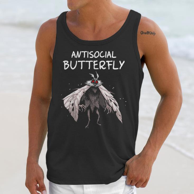 Mothman Shirt Antisocial Butterfly Introvert Cryptid Unisex Tank Top Mothman Shirt Antisocial Butterfly Introvert Cryptid Unisex Tank Top