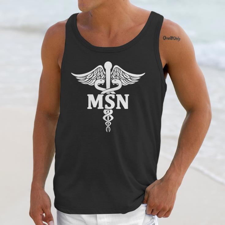 MSN Letters On Caduceus Medical Emblem MSN Nurse Graduation Unisex Tank Top