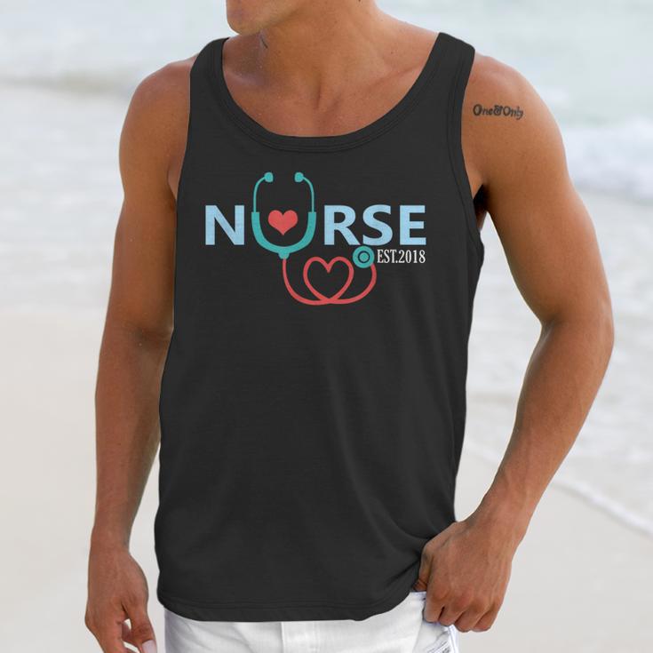 New Nurse Est 2018 T-Shirt Nursing School Graduation Unisex Tank Top