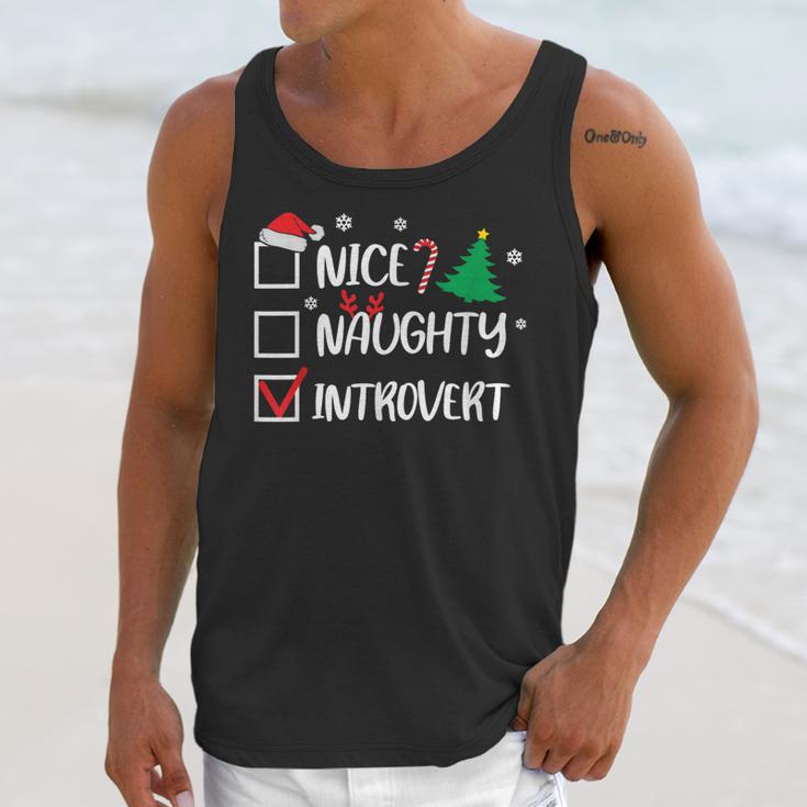 Nice Naughty Introvert Christmas List Santa Unisex Tank Top Nice Naughty Introvert Christmas List Santa Unisex Tank Top