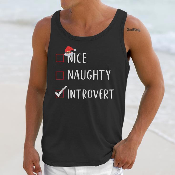 Nice Naughty Introvert List Christmas Introvert Unisex Tank Top