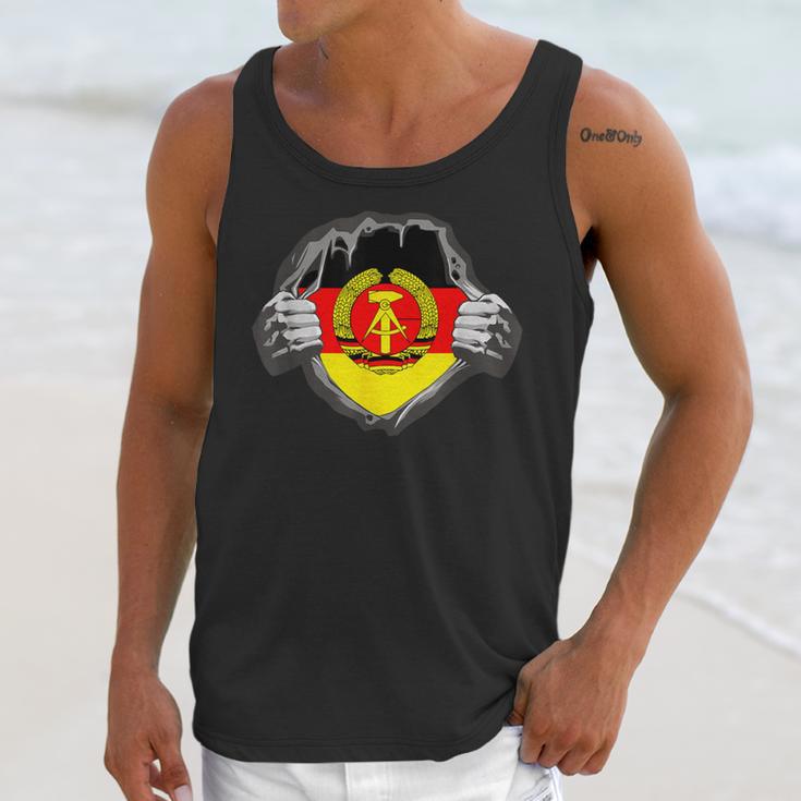 Nostalgia Chest Flag GDR Unisex Tank Top Nostalgia Chest Flag GDR Unisex Tank Top