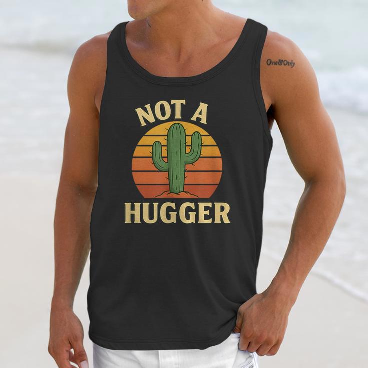 Not A Hugger Cactus Retro Sunset No Hugging Introvert Unisex Tank Top Not A Hugger Cactus Retro Sunset No Hugging Introvert Unisex Tank Top