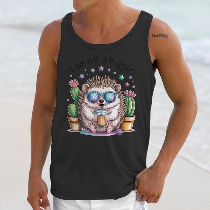 I Am Not a Hugger Introvert Hedgehog With Cactus Unisex Tank Top I Am Not a Hugger Introvert Hedgehog With Cactus Unisex Tank Top