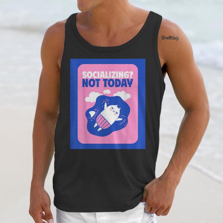 Not Today Cool Fun Cute Introvert Cat Character Unisex Tank Top Not Today Cool Fun Cute Introvert Cat Character Unisex Tank Top