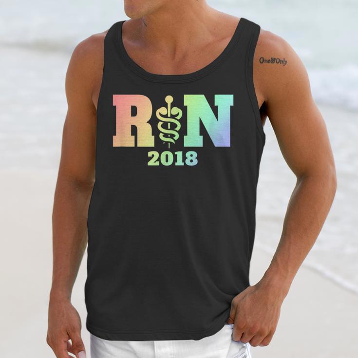 Nurse Graduation Shirt RN Est 2018 Rainbow Tshirt Unisex Tank Top