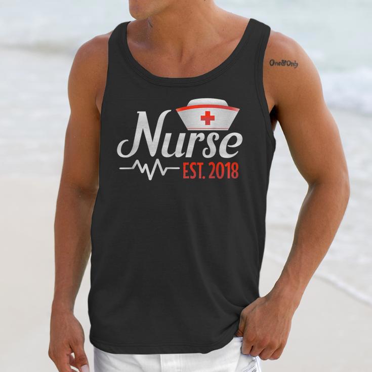 Nurse Nursing School Graduation Est 2018 Shirt Unisex Tank Top