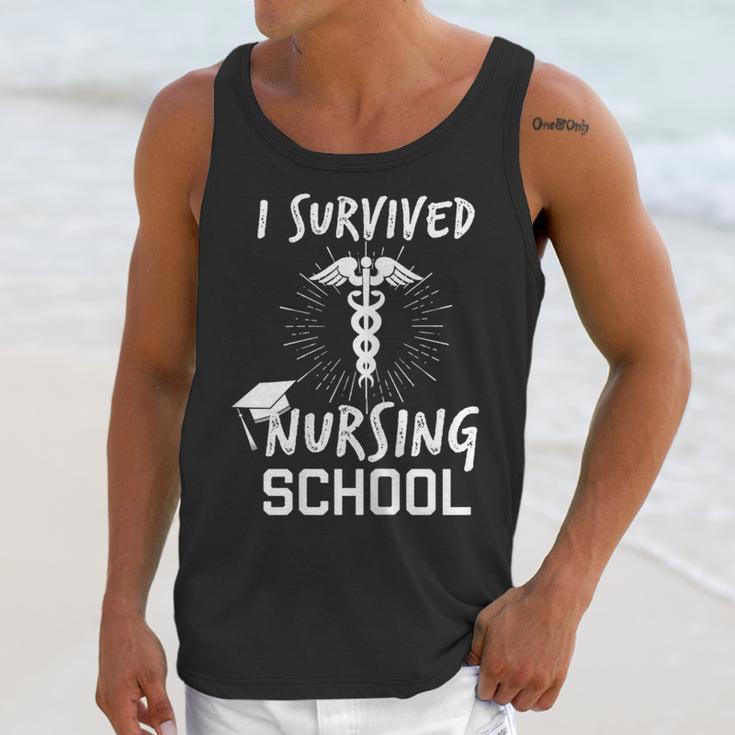 Nursing School Graduation Shirt I Survived RN Gift Unisex Tank Top