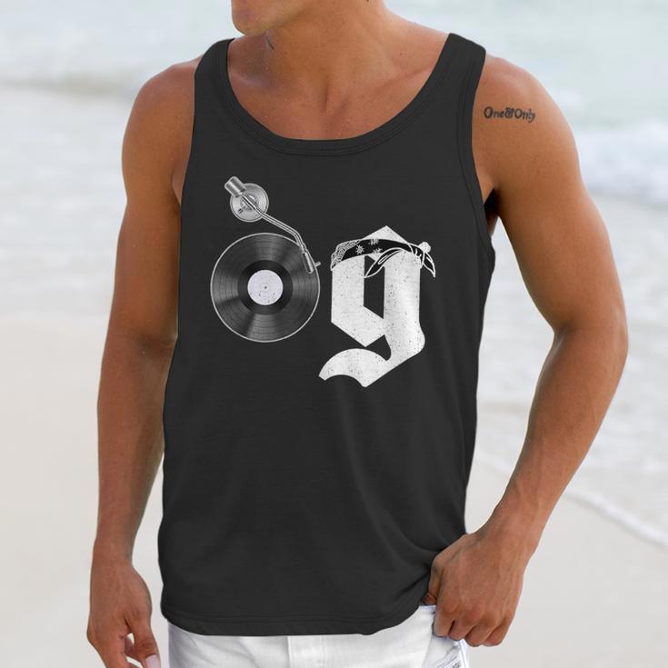 Old School Dad OG Hip Hop Head Vinyl Retro 80s90s Nostalgia Unisex Tank Top