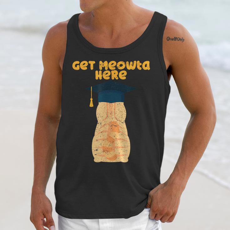 Orange Tabby Cat Graduation Distressed Shirt For Grads For Men Women Girls Kids Unisex Tank Top