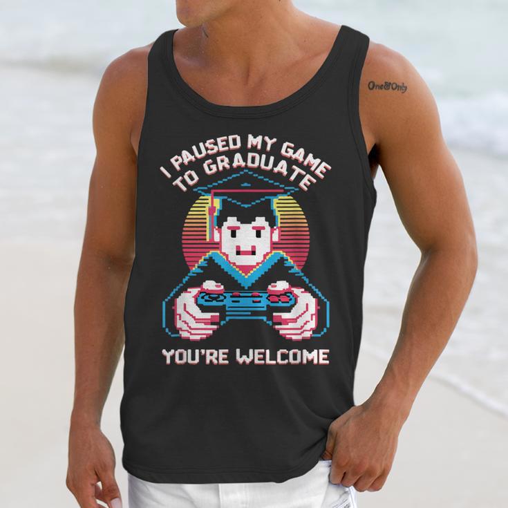 I Paused My Game To Graduate 2024 Gamer Graduation Unisex Tank Top