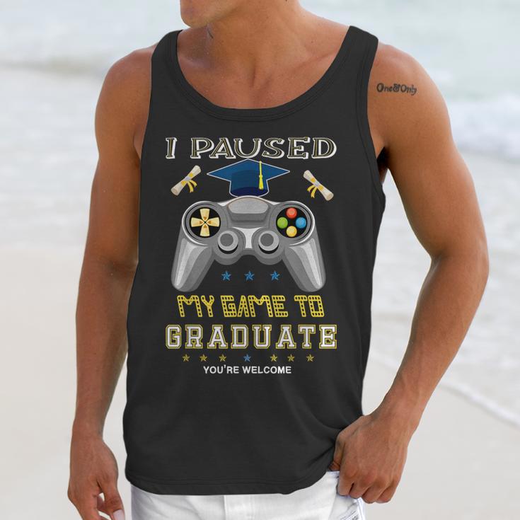 I Paused My Game To Graduate Class Of 2023 Gamer Graduation Unisex Tank Top