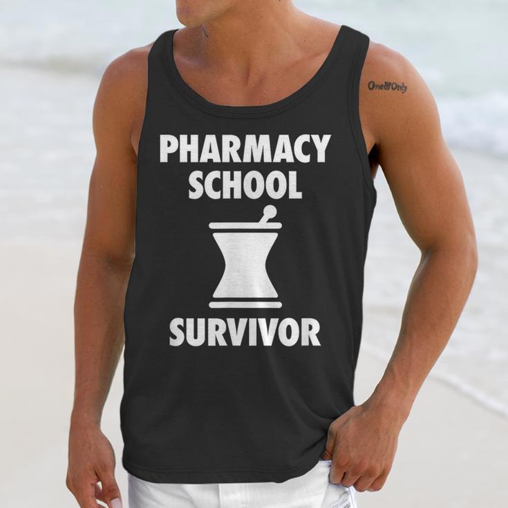 Pharmacy School Survivor PharmD Graduation T-Shirt Unisex Tank Top