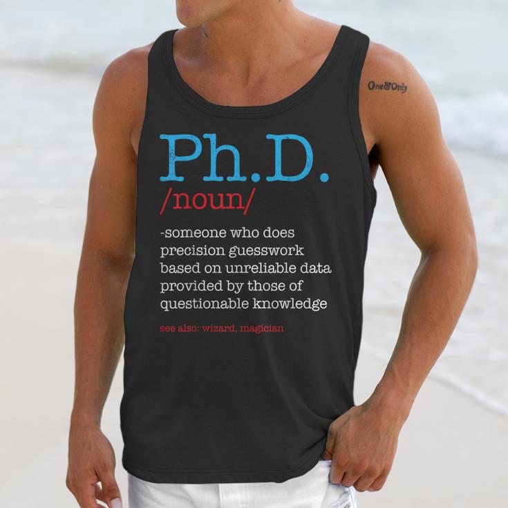 PhD PHD Student Definition Sarcastic Graduation Unisex Tank Top