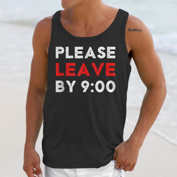 Please Leave By 9 Introvert Party Anti-Social Birthday Unisex Tank Top Please Leave By 9 Introvert Party Anti-Social Birthday Unisex Tank Top