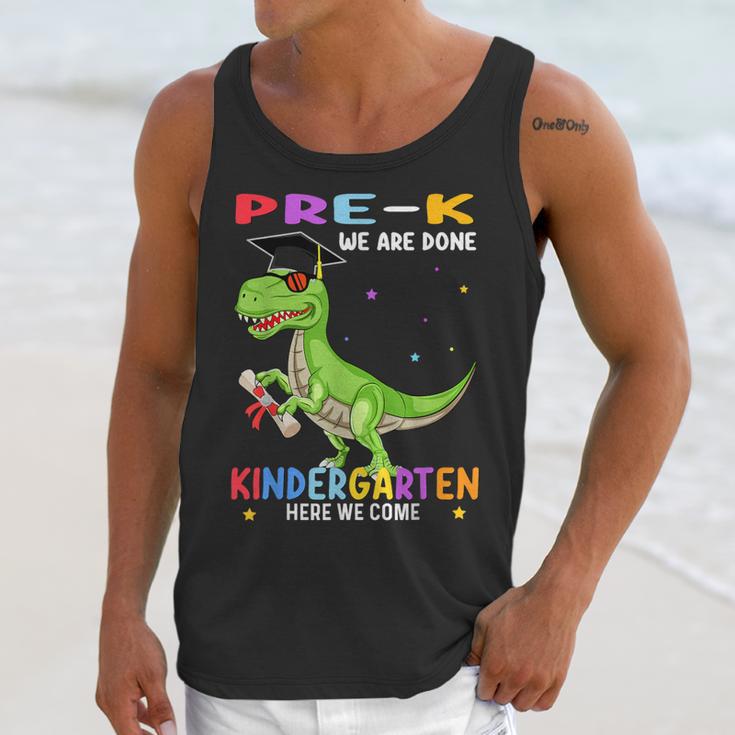 Pre k Graduation We Are Done Class 2023 Pre-k Dinosaur Boys Unisex Tank Top