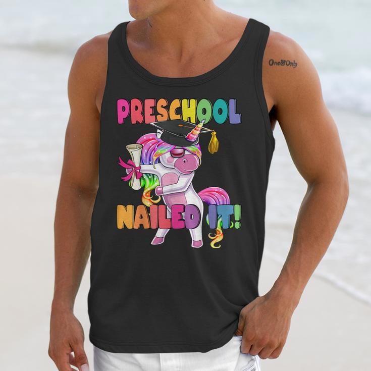 Preschool Nailed It Flossing Unicorn Graduation Shirt Unisex Tank Top