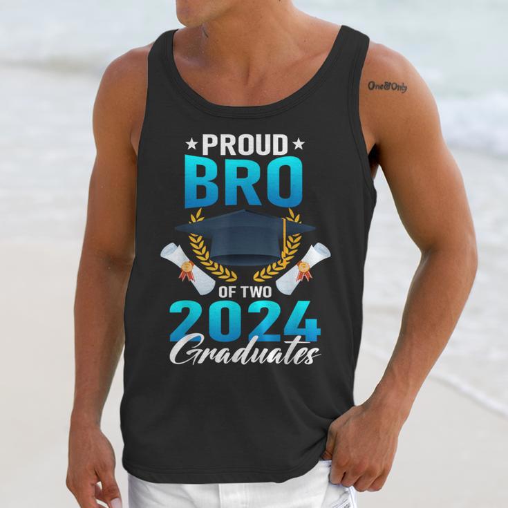 Proud Brother Of Two 2024 Graduates Twin Family Graduation Unisex Tank Top