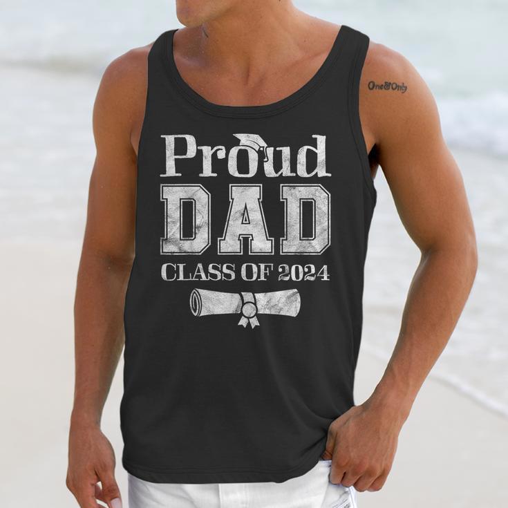 Proud Dad Of 2024 Graduate Father Senior 24 Graduation Unisex Tank Top