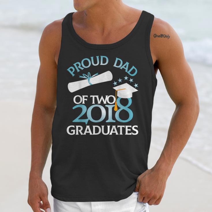 Proud Dad Of Two 2018 Graduates Twin Dads Graduation Unisex Tank Top